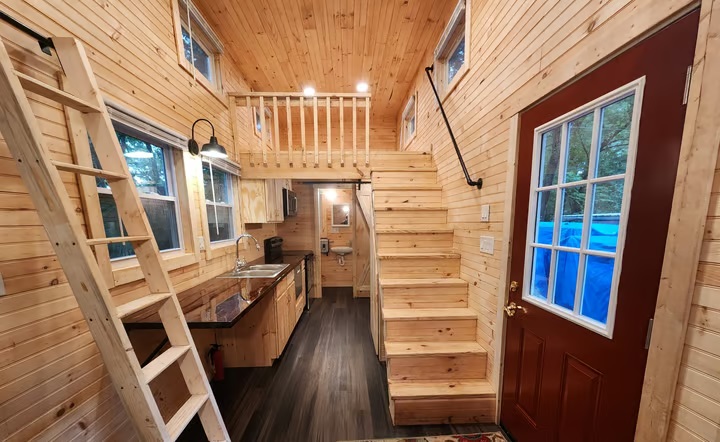 ADU Tiny Home Natural Wood Interior ADU Tiny Home Natural Wood Interior